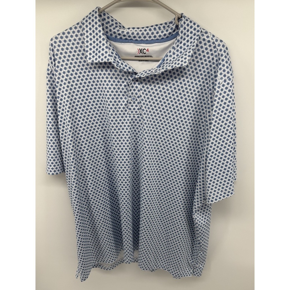 Johnston & Murphy Polo Shirt Mens XXL XC4 Performance Golf Stretch AOP